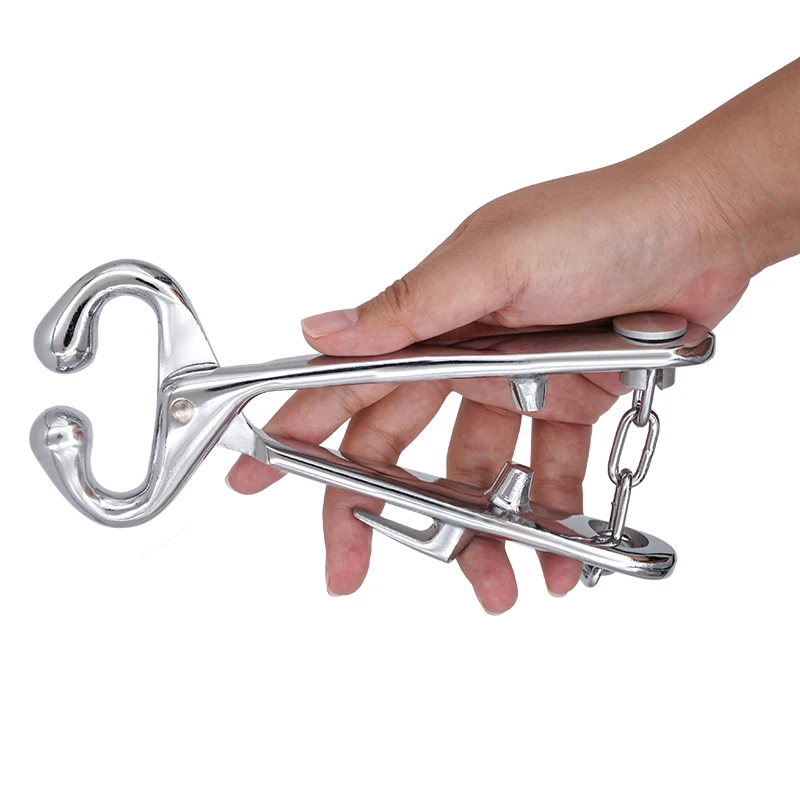 Alicates de punta de ganado con cadena, abrazadera de tracción de vaca de acero inoxidable, dispositivo de perforación de bovino fijo, herramienta de perforación, 1 piezas - imagen 2