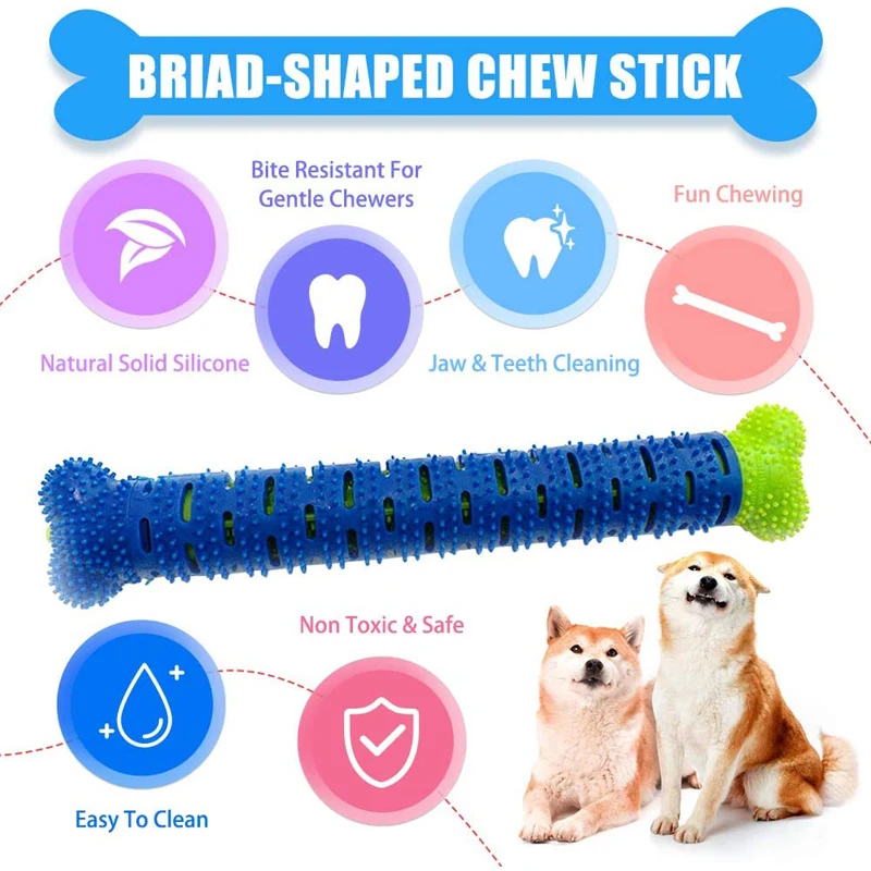 Juguete masticable para perros, cepillo de dientes, cepillo para cachorros, masajeador de limpieza, juguetes de limpieza de dientes para mascotas, cuidado dental multifuncional de silicona para perros - imagen 2