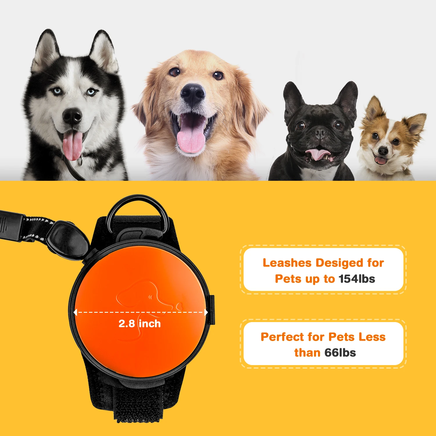 TLNY correa retráctil para perro, correa de muñeca ajustable para correr, trotar, cuerda de tracción para mascotas, producto, Collar para perros, accesorios para perros - imagen 2