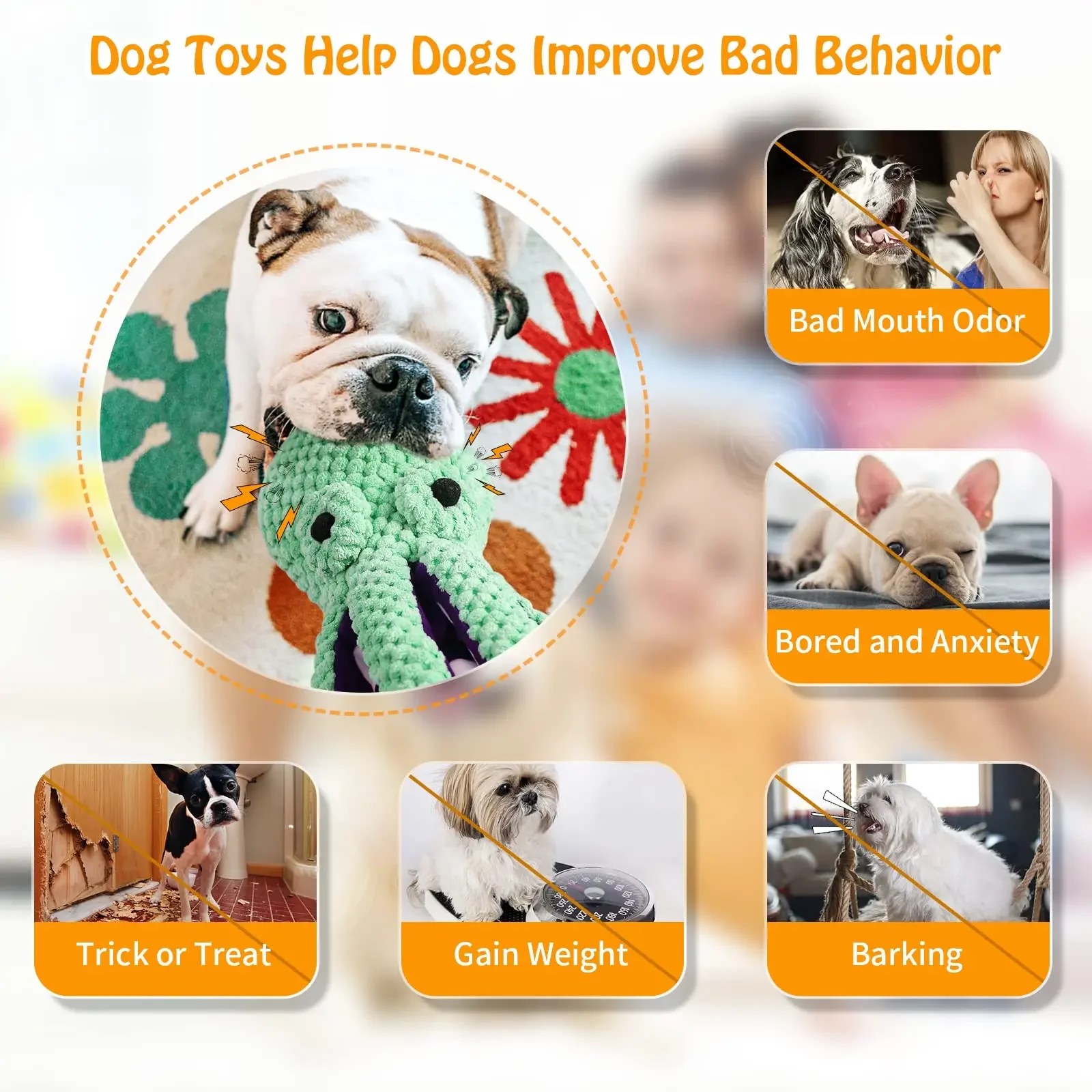 Juguete masticable dental de peluche para perros y gatos - imagen 4