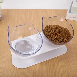 Cuenco doble antideslizante con soporte para gatos y perros