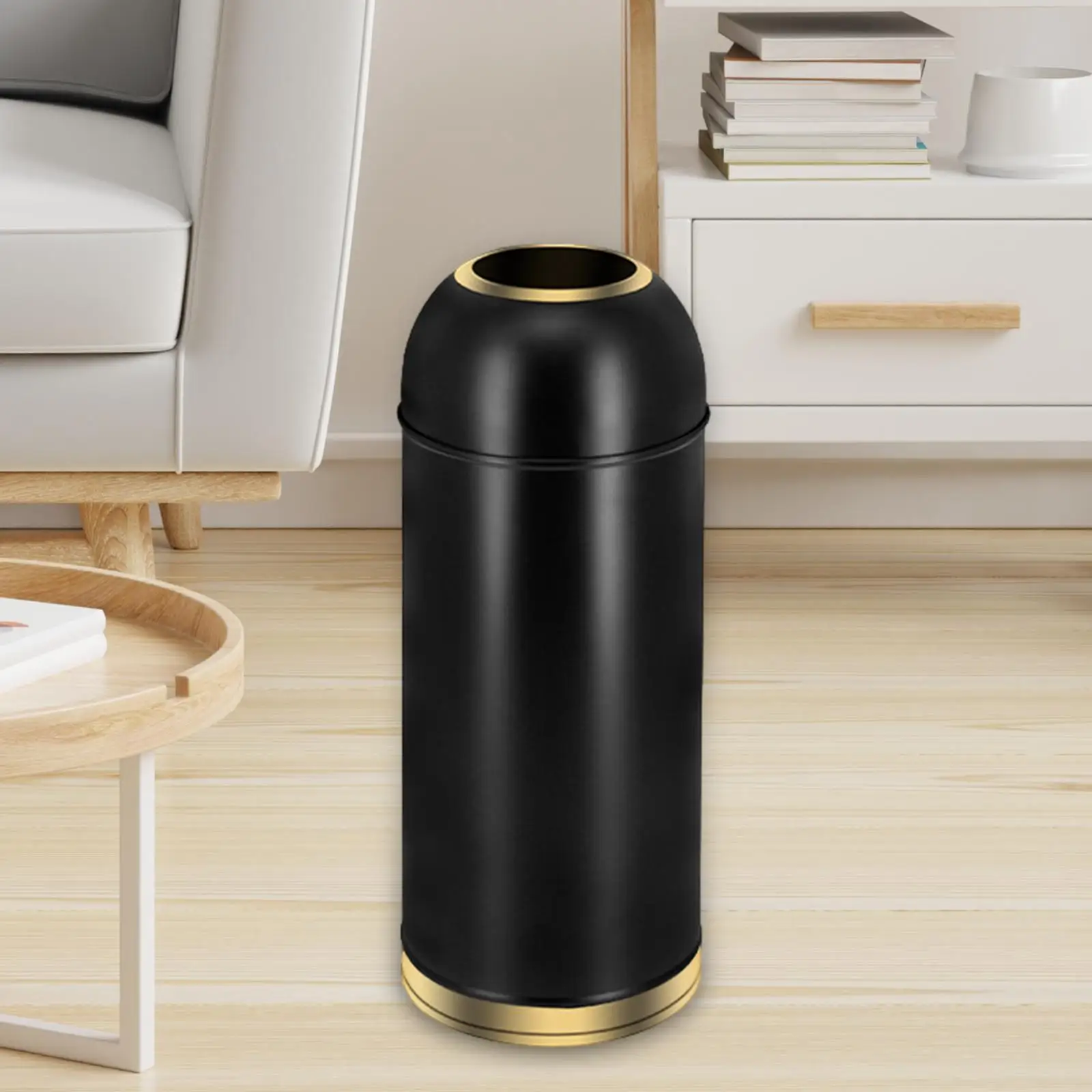 Commercial Trash Can Industrial Decorative Garbage Recycling Bin Wastebasket for Park Living Room Bedroom Kitchen Indoor Outdoor