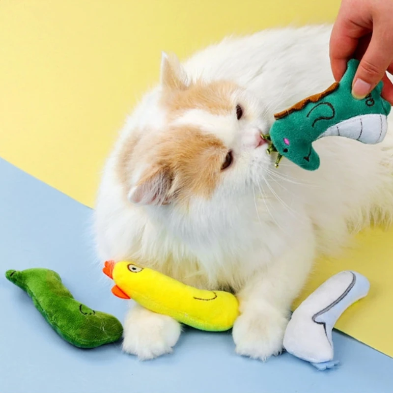Juguetes de peluche con hierba gatera para gatos, juguetes para masticar dinosaurios con hierba gatera Natural para morder y moler los dientes, juguetes interactivos para gatitos