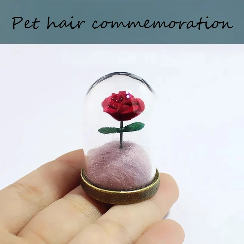 Botella conmemorativa de pelo de mascota, adorno de botella conmemorativa de diente de cachorro, recuerdo DIY de perros rosas y gatos, suministros funerarios para mascotas