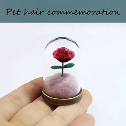 Botella conmemorativa de pelo de mascota, adorno de botella conmemorativa de diente de cachorro, recuerdo DIY de perros rosas y gatos, suministros funerarios para mascotas