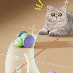 Juguete interactivo para gatos ratón eléctrico esquiva obstáculos