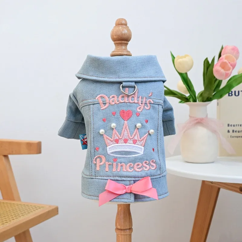 Winter Pet Princess Jacket Pet Clothes Dog Cat Anti-hair Loss Summer Blue Handsome Towable Pouty Vest Cat Clothing Pet Coat - imagen 5