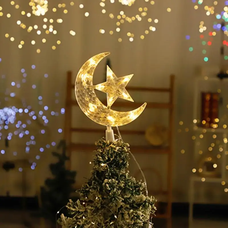Adornos decorativos de luna y estrella para árbol, adornos navideños - imagen 2