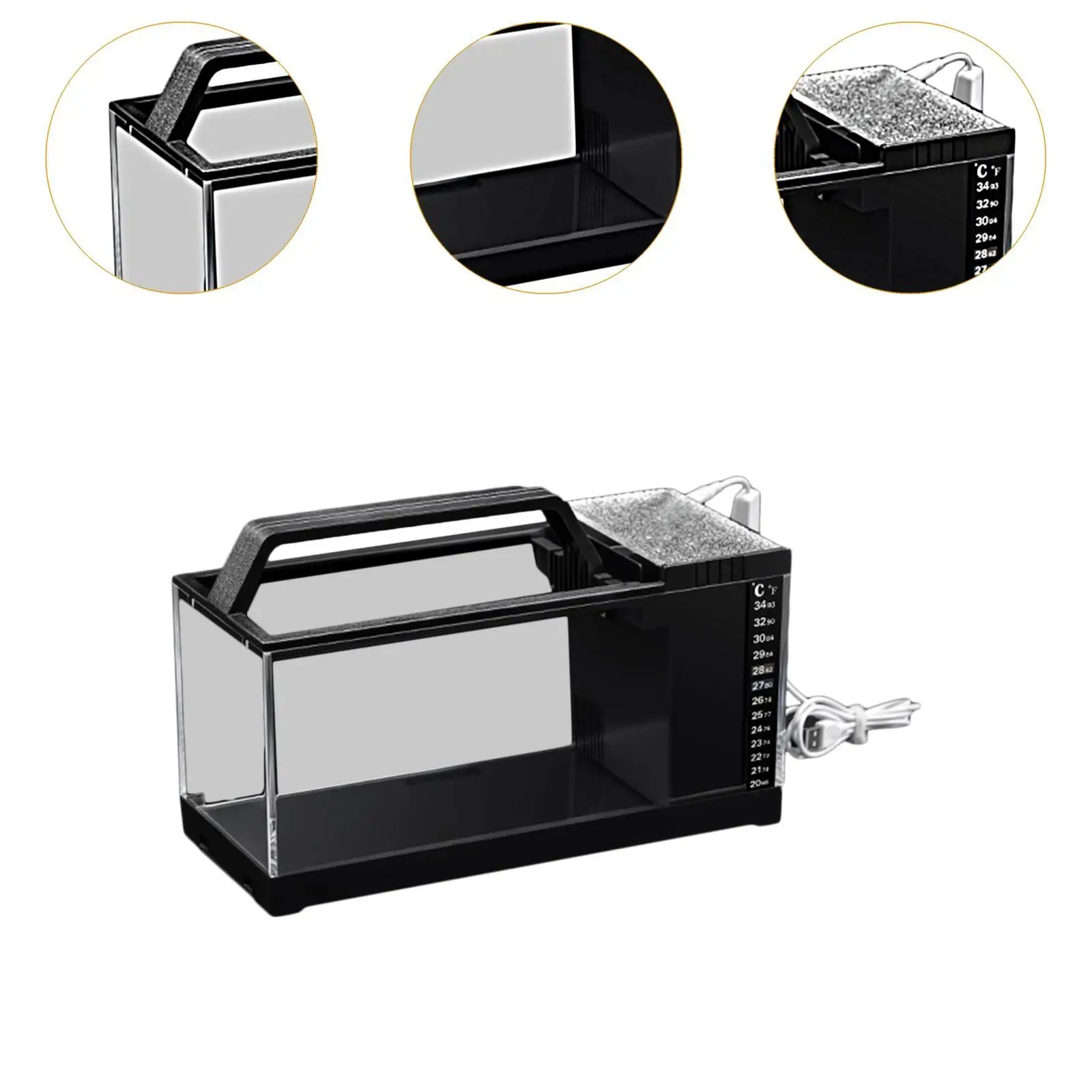 Micro Landscape Fish Tank Sturdy Mini Fish Tank for Tabletop Household Decor