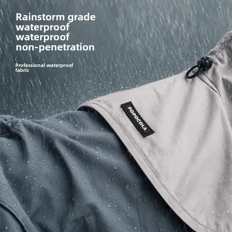 Chubasquero impermeable para perros, protección del vientre y los pies, chaqueta con capucha con correa reflectante, mono para mascotas fácil de limpiar, suministros para exteriores - imagen 2