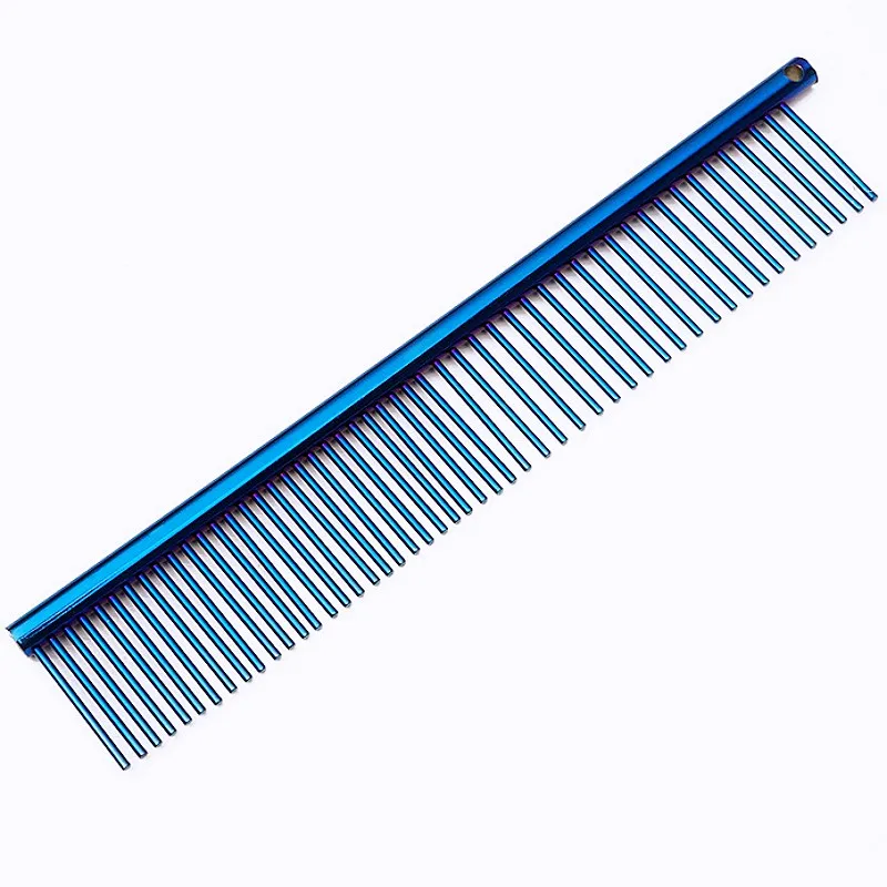 Peine para perros de acero inoxidable, cepillo recto para el cuidado de perros, removedor de pelo para mascotas, cepillo de masaje para gatos, peines para el pelo, accesorios para mascotas - imagen 3