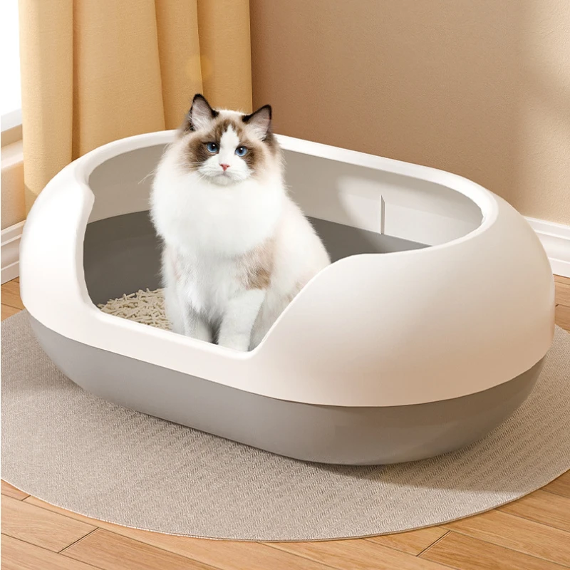 Caja de arena para gatos extra grande semicerrada estilo cápsula - imagen 2