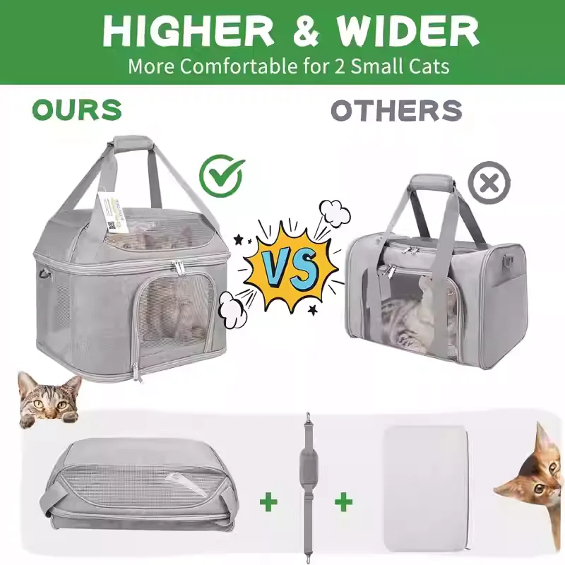Mochila transportín para gato, grande y desmontable - imagen 4