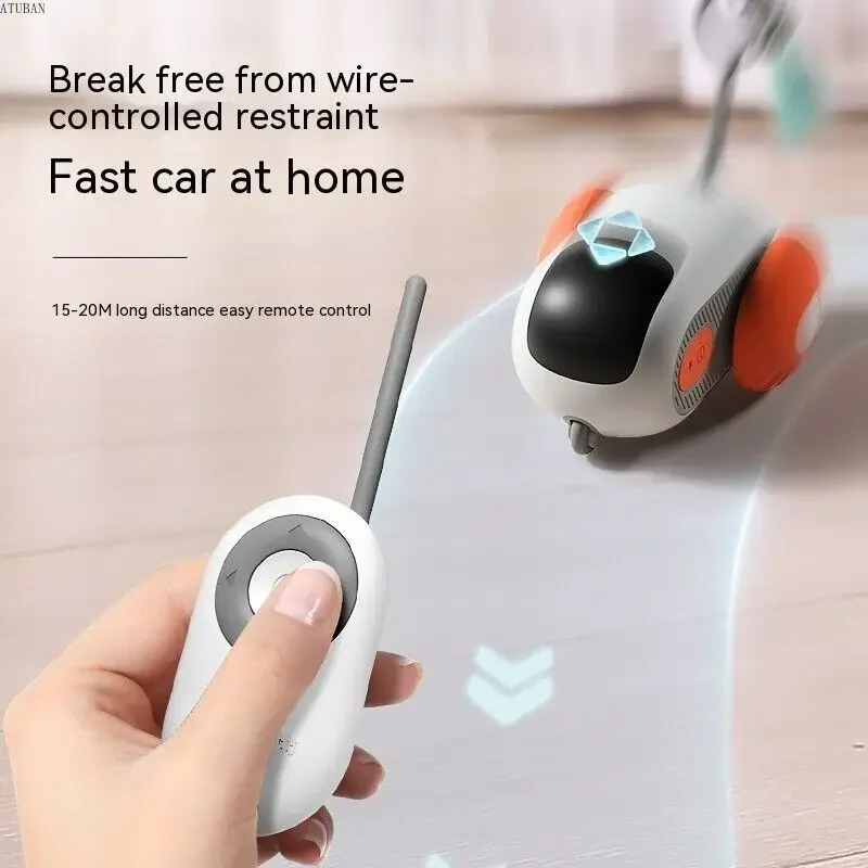 ATUBAN-coche rodante con control remoto para gatos, juguete inteligente para gatos, recargable, para interiores, perros pequeños y gatitos - imagen 5