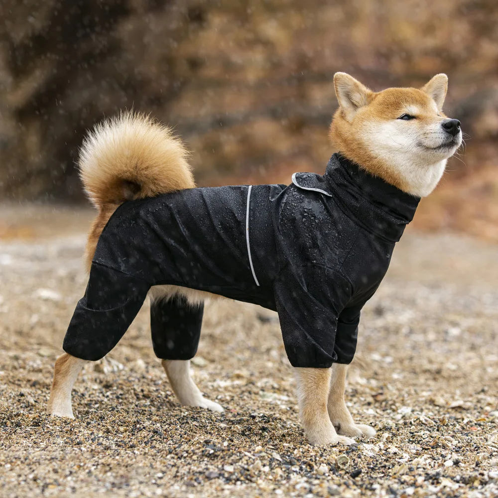 Chubasquero grande para perros al aire libre, ropa impermeable para perros de cuatro pies, chaqueta reflectante para mascotas, impermeable para Labrador Golden Retriever Shiba