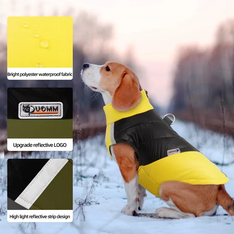 Ropa cálida de invierno para perros, chaqueta impermeable para perros pequeños y grandes, chaleco para cachorros, abrigo para Chihuahua, disfraces de Bulldog Francés Yorkie Pug - imagen 3
