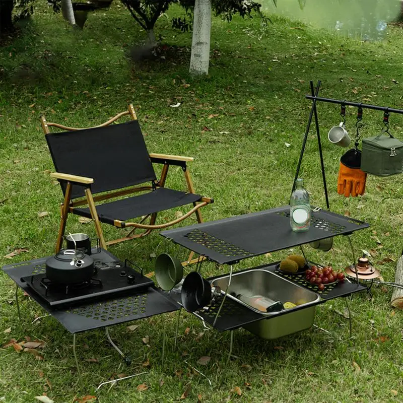 Rejilla para parrilla, rejilla de cocina de alta resistencia, utensilios de cocina multifuncionales para barbacoa, rejilla para parrilla 2 en 1 para mochilero y Picnic - imagen 3