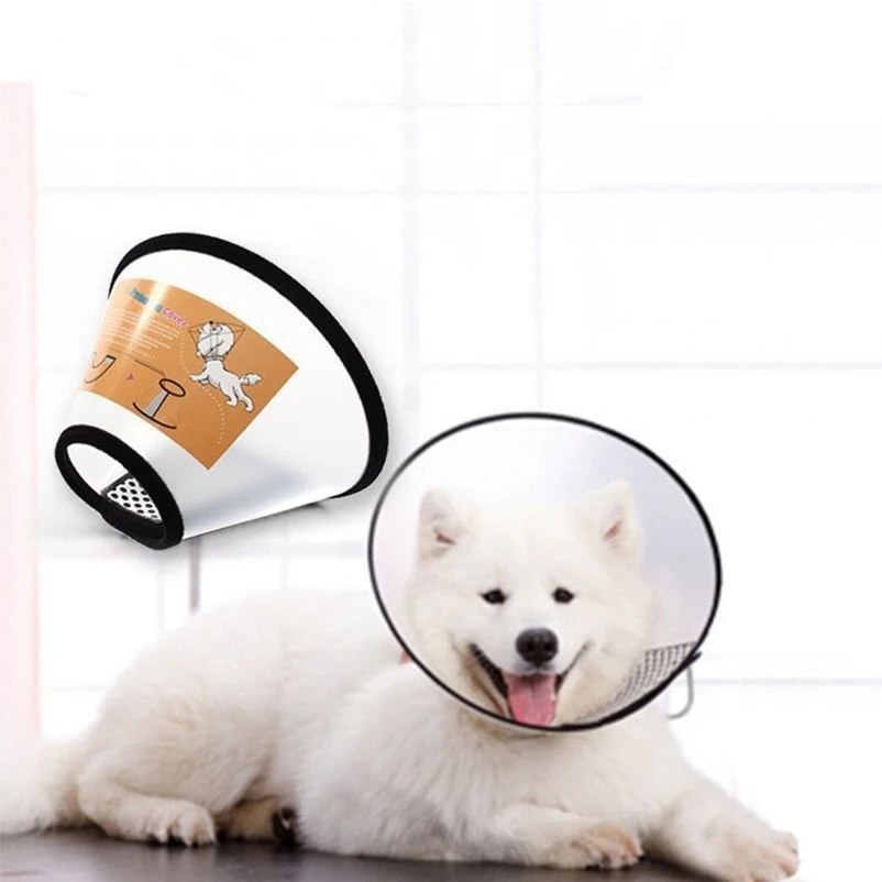 Previene la mordedura, cubierta protectora transparente para perros y gatos, curación de heridas, baño, cono de aseo, Collar médico protector para perros y mascotas - imagen 5