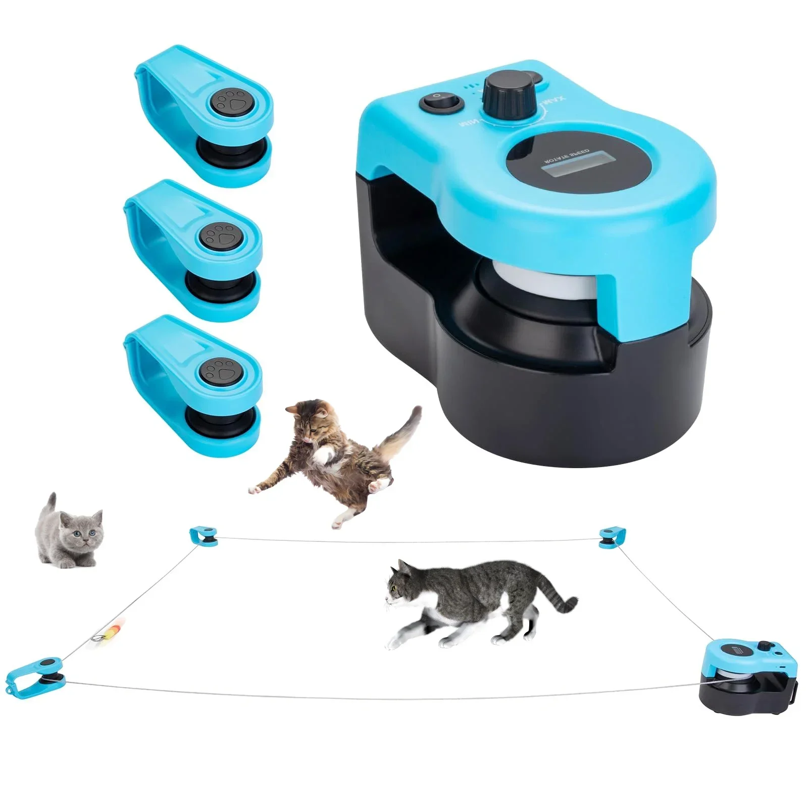 Juguetes para gatos de interior, juguete interactivo para gatos, ejercitador de ruedas, nueva cinta de correr para gatos, juguete de caza simulado de velocidad ajustable para interiores - imagen 2