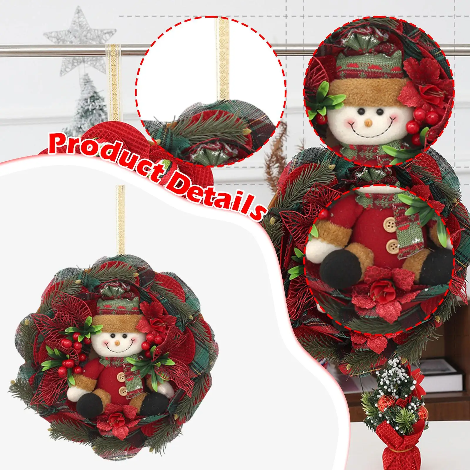 Guirnalda de muñecos navideños de 35cm para chimeneas, decoración de porche, fiesta decorativa - imagen 5