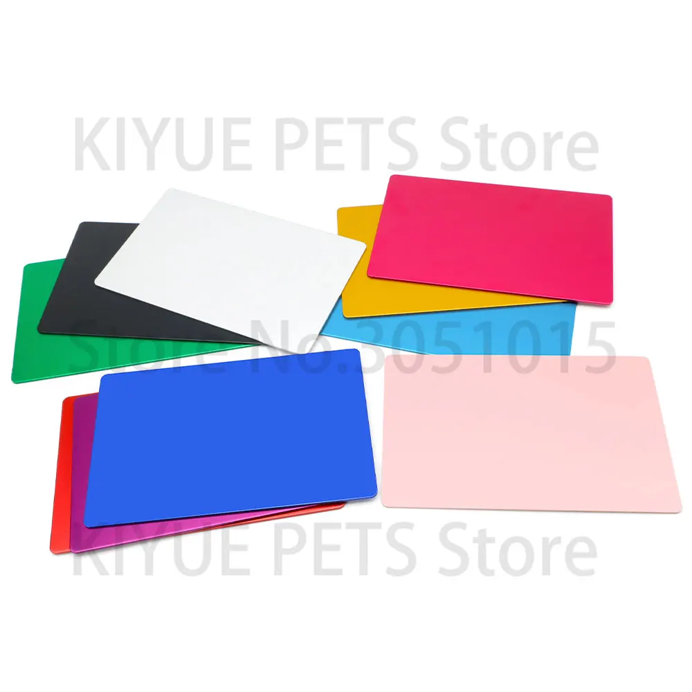 Venta al por mayor, 20 piezas, 1MM, tarjeta de visita, placa de aluminio anodizado, nombre, placa de identificación de teléfono, marcado láser, grabado, etiqueta de perro, etiquetas de identificación en blanco - imagen 5