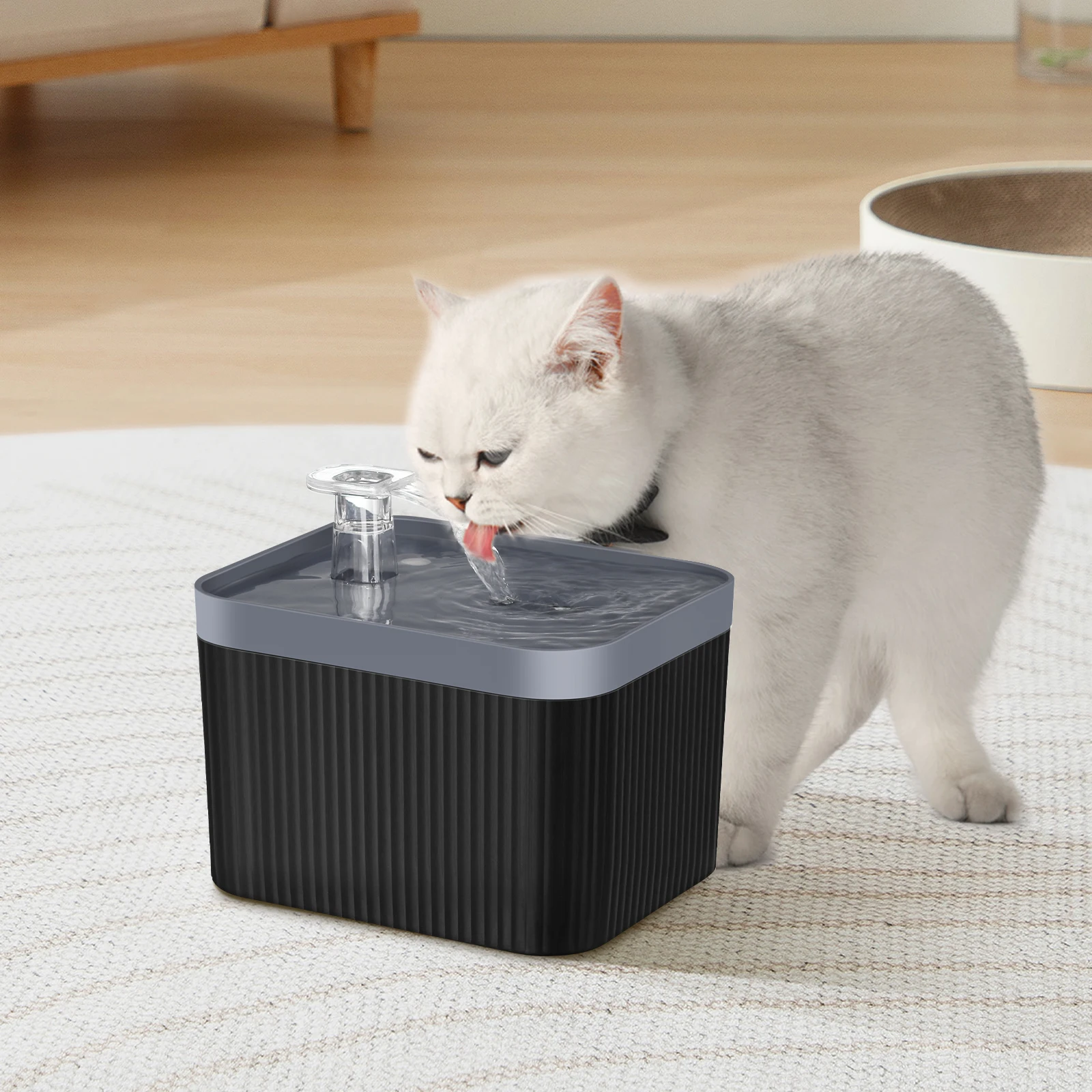 Dispensador automático de agua para mascotas, USB de 2.5L silenciosa con bomba de agua, tazón para beber, filtro de circulación adecuado para gatos y perros - imagen 4