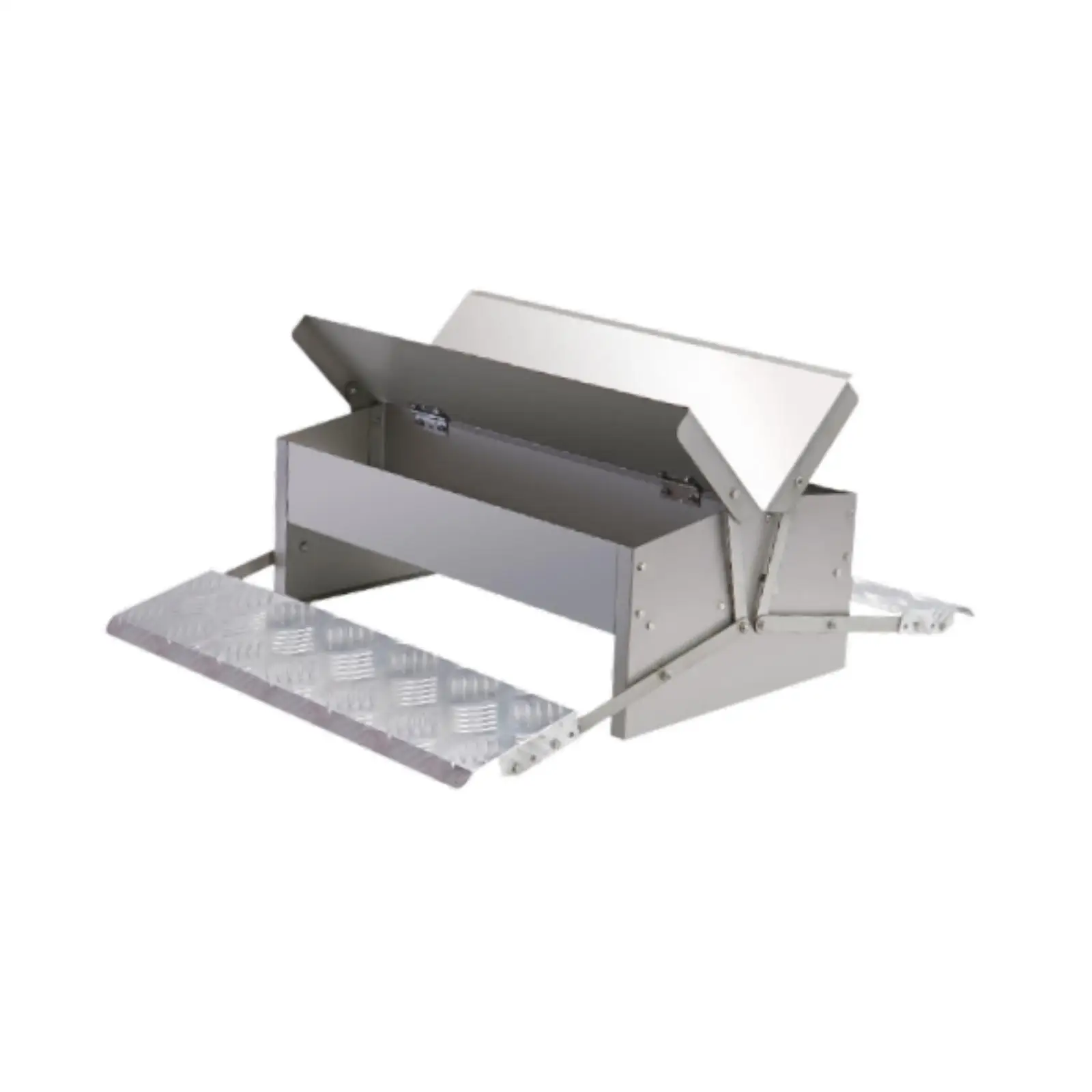 Automatic Treadle Chicken Feeder with Weatherproof Lid Anti Slip Stainless Steel Poultry Feeder for Pheasants Outdoor Outside