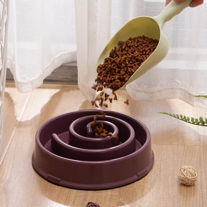 Cuenco de alimentación lenta para mascotas con forma de remolino para perros y gatos, plato de comida antideslizante resistente a mordeduras no tóxico con columnas elevadas - imagen 4
