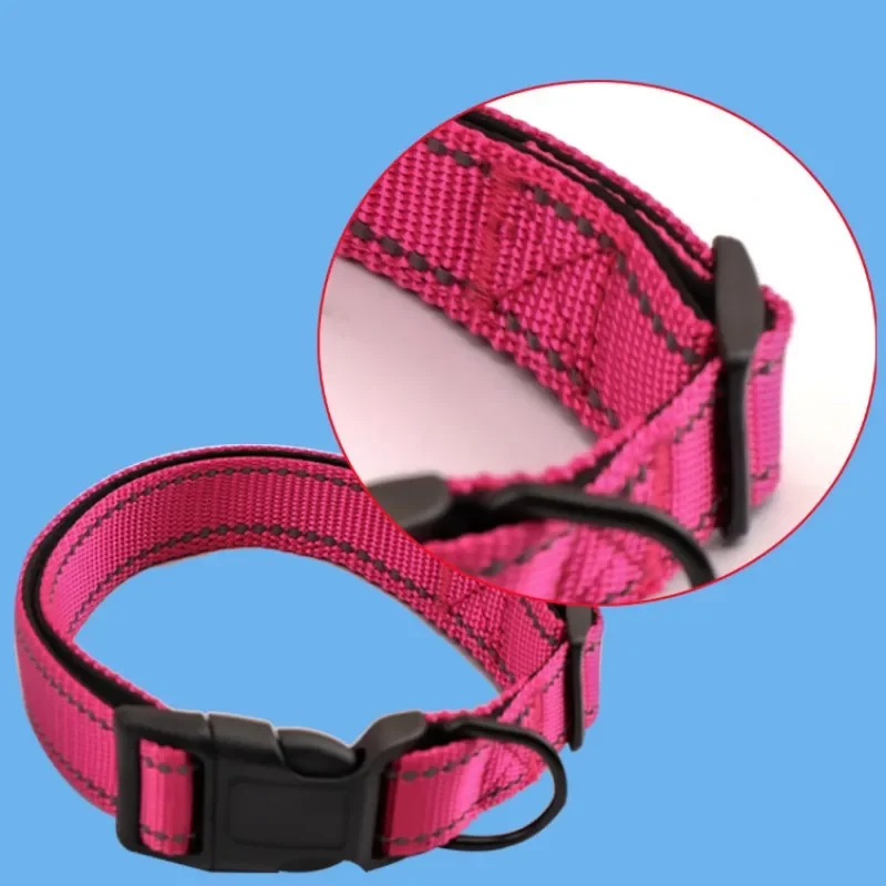 Collar reflectante para perros, collares ajustables para mascotas, resistentes al desgaste, gruesos, cadena para caminar, accesorios para mascotas - imagen 4
