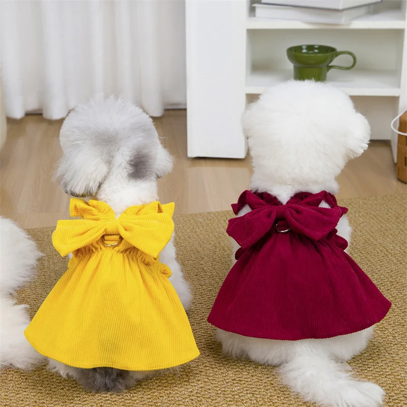 Vestido de pana para perros con lazo - disfraz de princesa - imagen 5