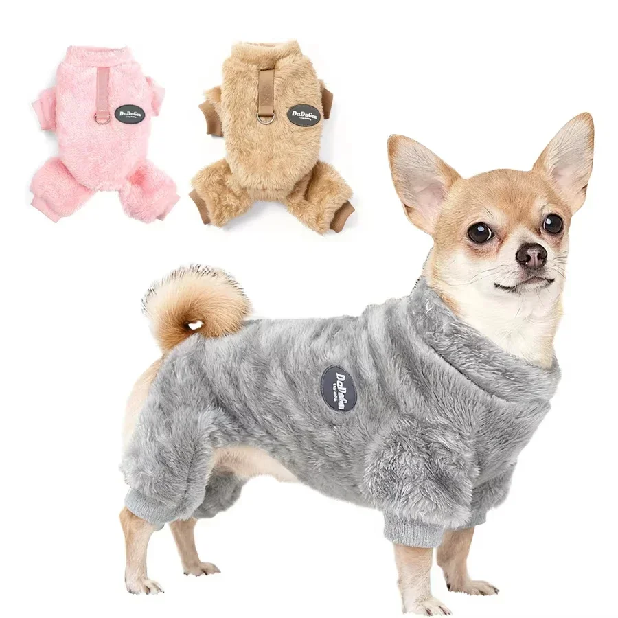 Suéteres para perros pequeños, ropa de invierno para mascotas, pijamas de lana para cachorros, trajes para perros, ropa para gatos Chihuahua Yorkie - imagen 2