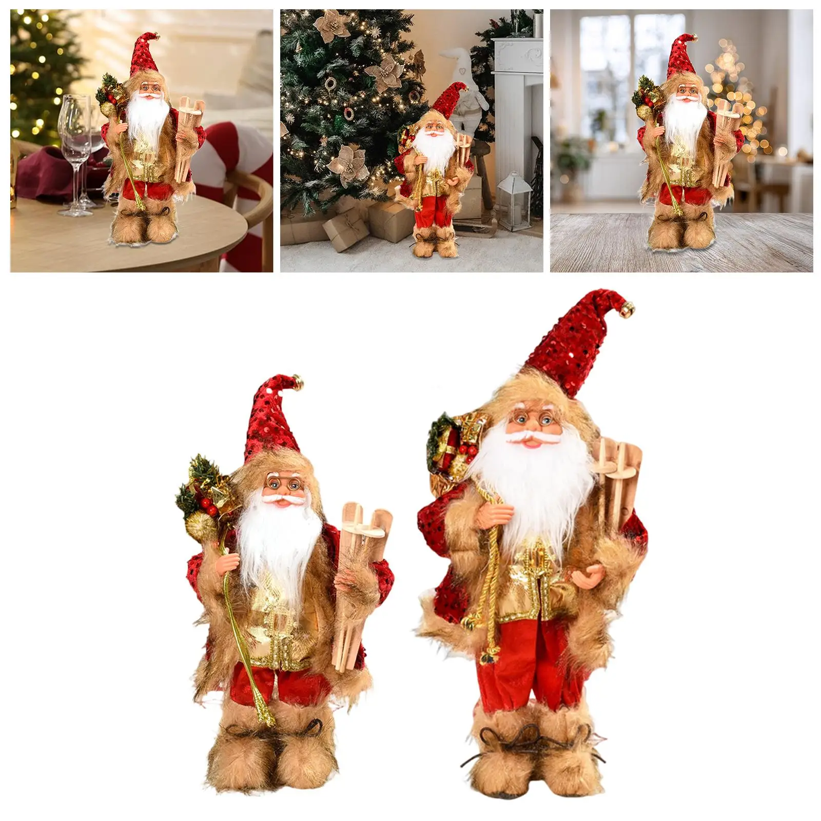 Regalos navideños de muñeco de Papá Noel, centro de mesa decorativo, versátil, coleccionable - imagen 4