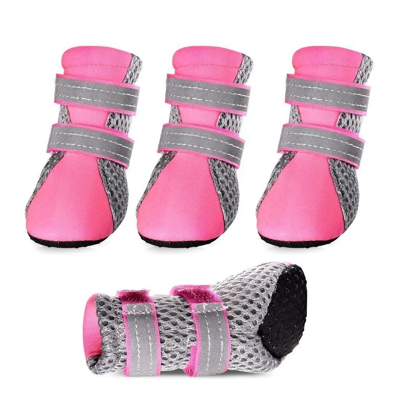 Zapatos transpirables para perro, botas reflectantes de seguridad nocturna, zapatos impermeables de verano para mascotas, adecuados para perros pequeños y medianos - imagen 2