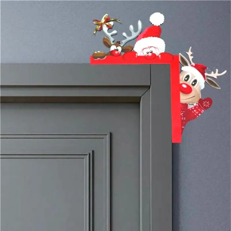 Aplique de marco de puerta único, accesorios decorativos de árbol de Navidad, decoraciones de mesa, decoración de esquina de Puerta de Santa Claus - imagen 5