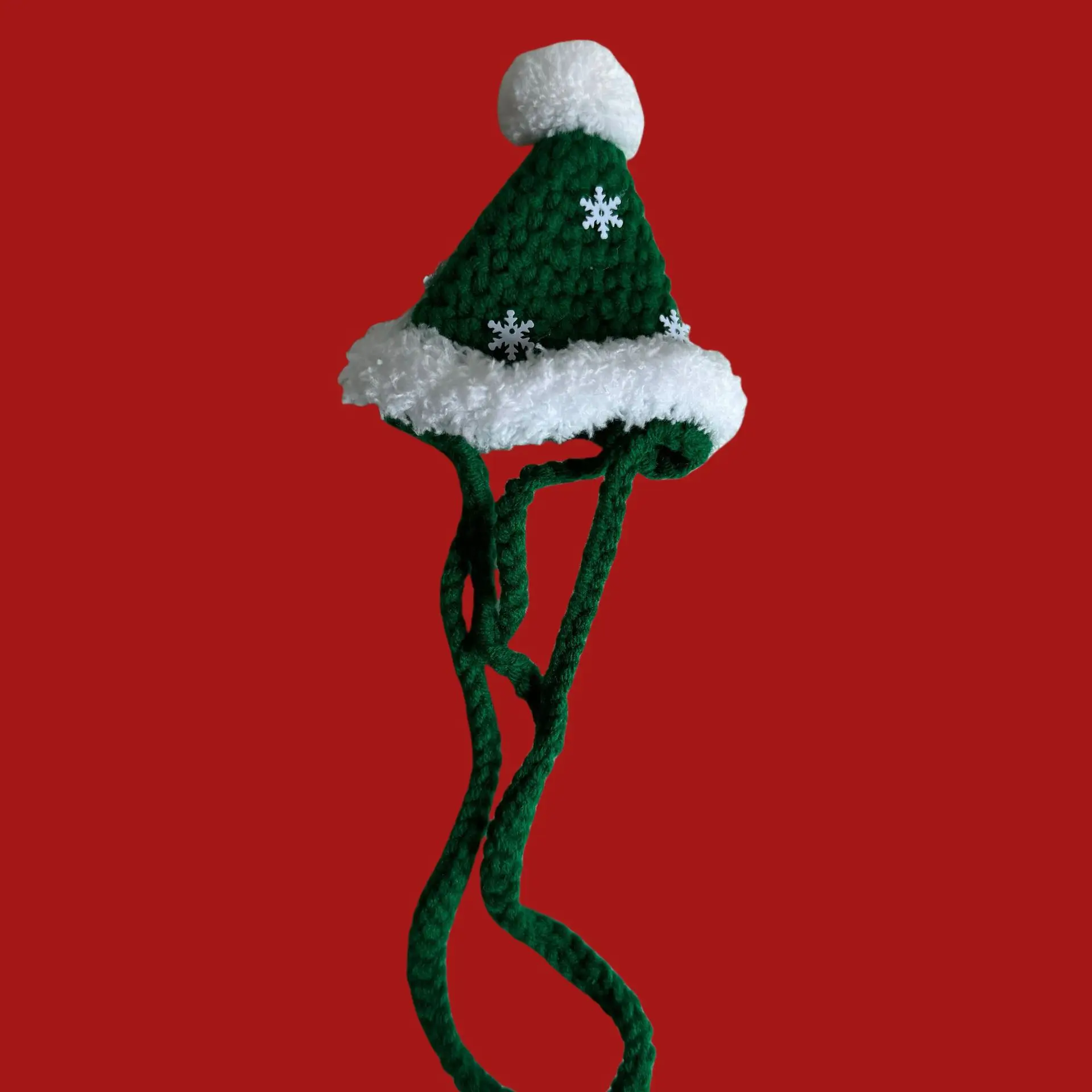 Collar navideño para mascotas, babero, accesorios para perros, sombrero tejido, decoración hecha a mano, bufanda para mascotas, accesorios para perros pequeños - imagen 3