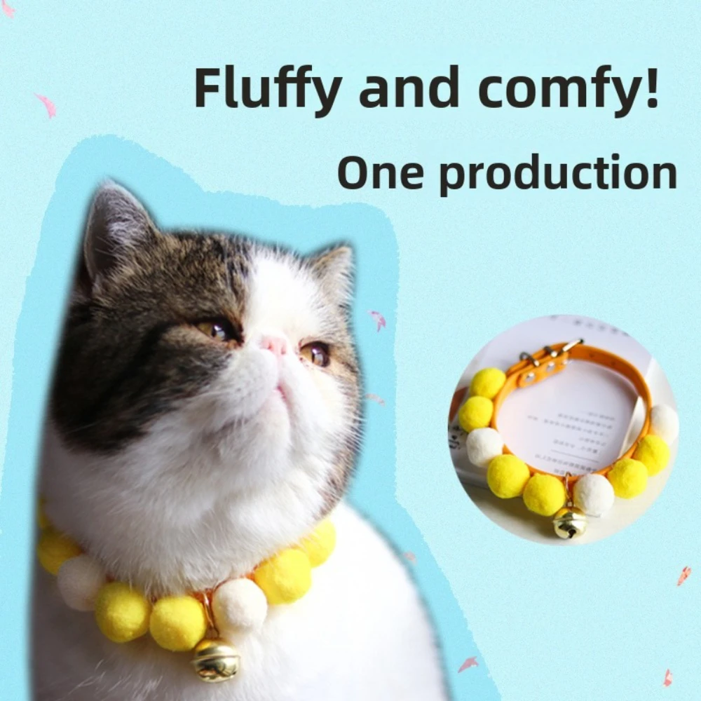Collar antipérdida girasol con pompón y campana para gatos y perros - imagen 4