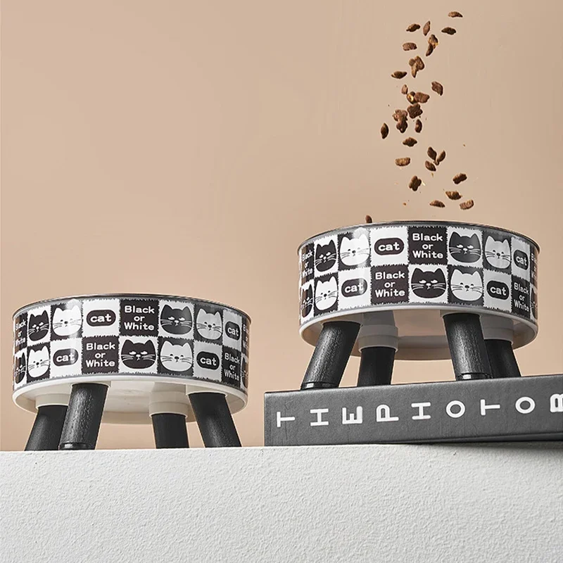 Cuencos altos para mascotas de acero inoxidable, diseño extraíble, para gato, cachorro, perro pequeño - imagen 4