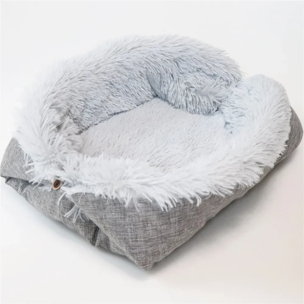 Cama cálida de doble propósito para mascotas, casa de felpa para perros y gatos, colchón para perrera, Otoño e Invierno - imagen 5
