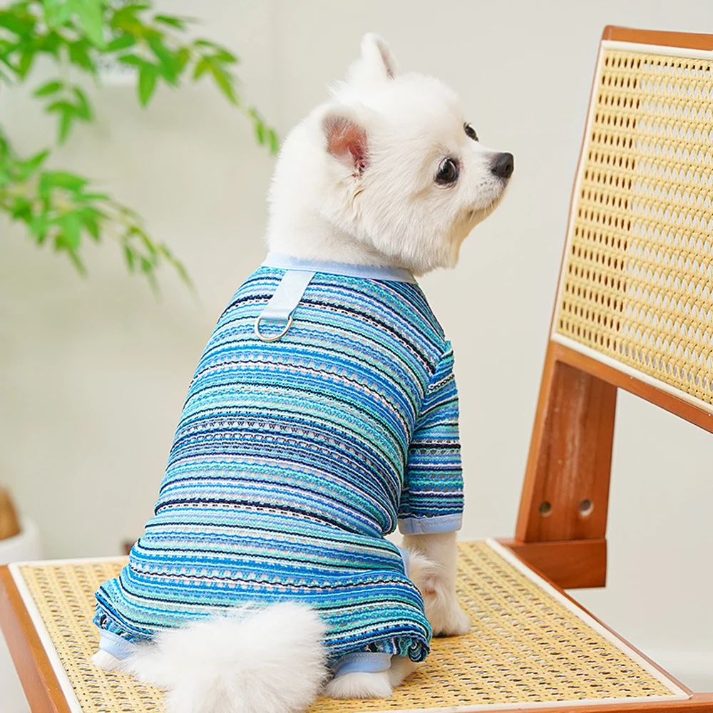 Chaleco de rayas con anilla para gatos y perros pequeños - imagen 3