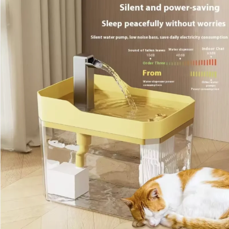 Fuente de agua USB para gatos con filtro automático, dispensador de recirculación antiseco transparente, incluye bomba para gatos