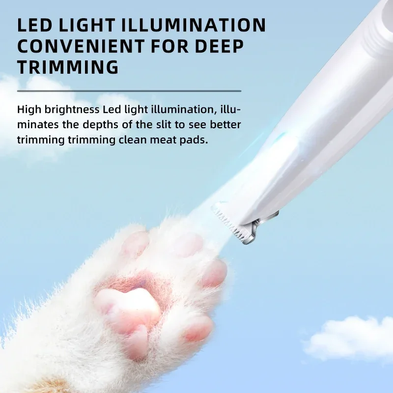 Cortauñas eléctrico perro con luz LED – Recortable impermeable 18mm - imagen 5