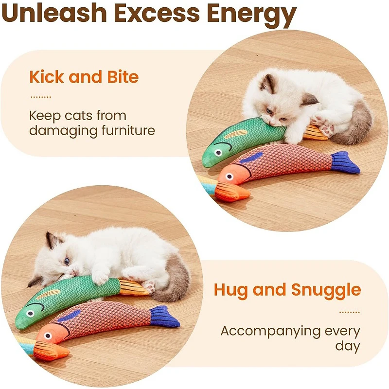 Juguete interactivo para gatos con hierba gatera y peces realistas - imagen 4