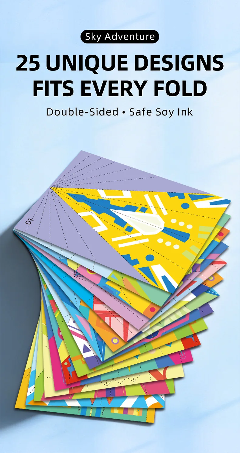 Variedad de aviones de origami en colores