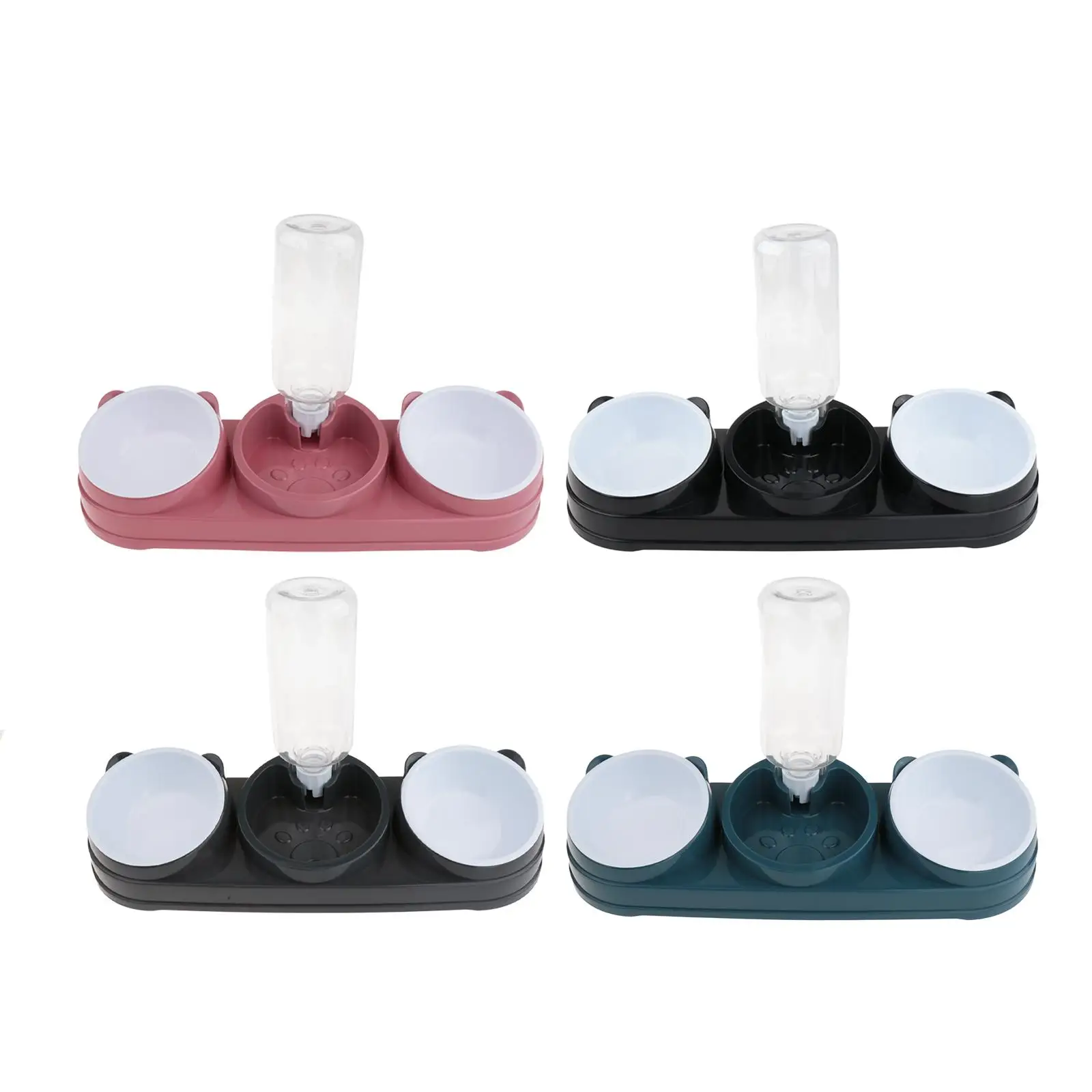 2 Food Bowls and Water Feeder Set Raised Raised Cat Dish for Feeding Puppy