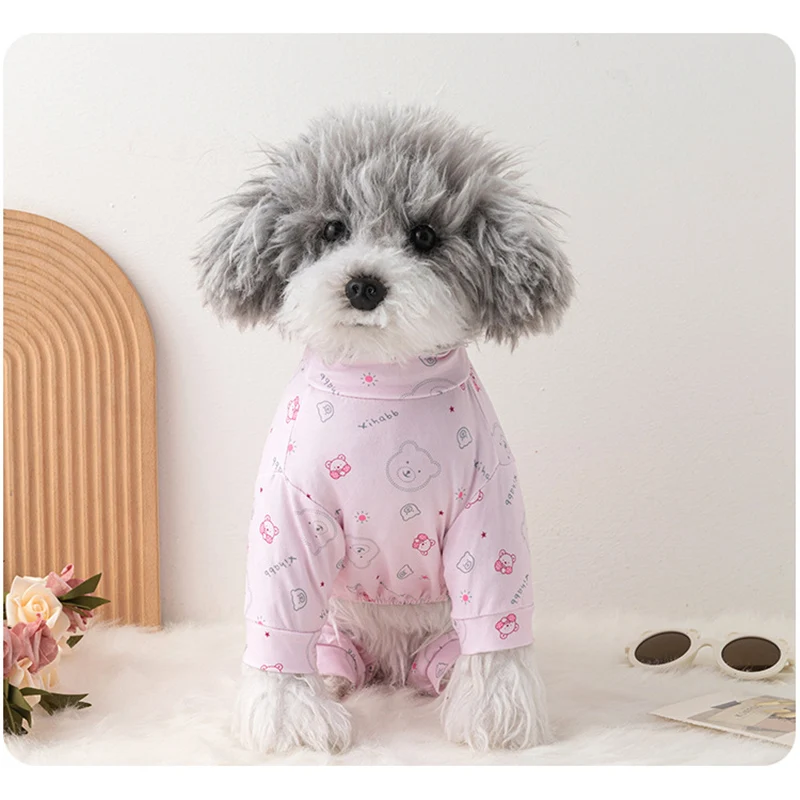 Pijama suave para perros y gatos, mono con diseño de osos, ropa de dormir para cachorros, camisón, ropa de algodón puro para mascotas - imagen 2
