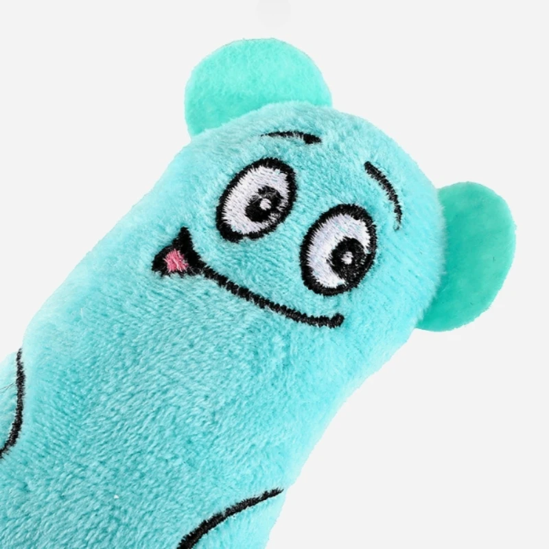Juguetes masticables de felpa con hierba gatera para gatos, muñeca resistente a mordeduras en forma de dibujos animados con menta para moler los dientes y jugar interactivos - imagen 5