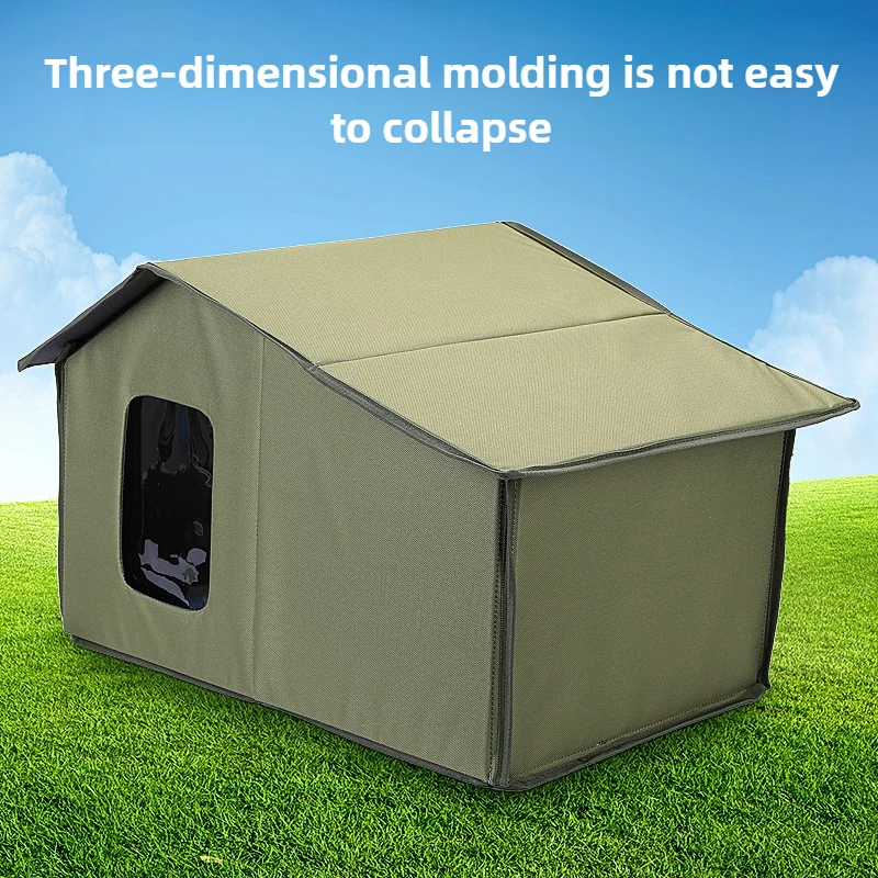 Casa de cama para gatos callejeros al aire libre, impermeable, cálida, para invierno, para perros, plegable, para todas las estaciones, Nesk, gatos, cachorros, tienda Universal desmontable para mascotas - imagen 3