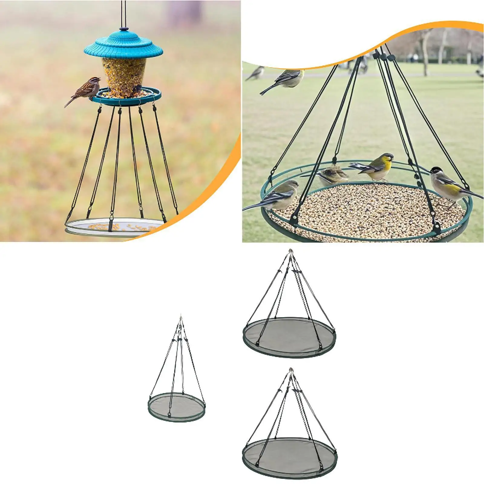Bandeja comedero colgante para pájaros de jardín exterior práctico - imagen 2