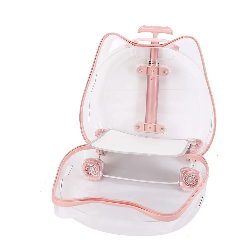 Transportín transparente para mascotas, transportadores transpirables de viaje para gatos, bolsa para perros pequeños y gatos de gran capacidad con asa de rueda, suministros para mascotas y gatitos - imagen 5