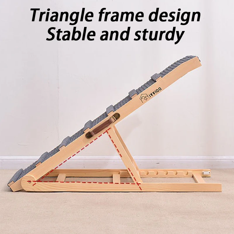 Rampa de escalada para perros de madera, cama plegable portátil, rampas de escalada para perros, escalera Vertical grande para perros al aire libre, ajustable multicapa - imagen 4